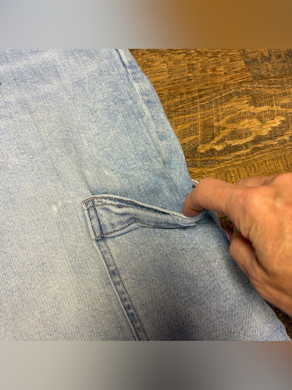 American Eagle Super High Rise Baggy Wide Leg Jeans Womens 16 Cargo Blue Stretch - Picture 2 of 10